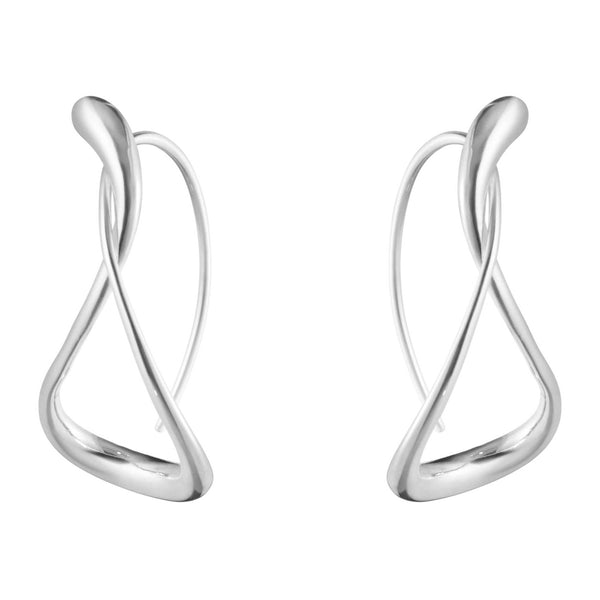Georg Jensen Mercy store creoler i sterlingsølv med snoet form