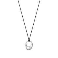 Georg Jensen Mercy Stort vedhæng i 925 sterlingsølv med sort justerbar snor
