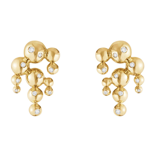 Georg Jensen Moonlight Grapes Chandelier øreringe i 18 karat guld med diamanter