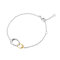 Georg Jensen Offspring Interlocking armbånd i 925 sterlingsølv og 18 karat guld