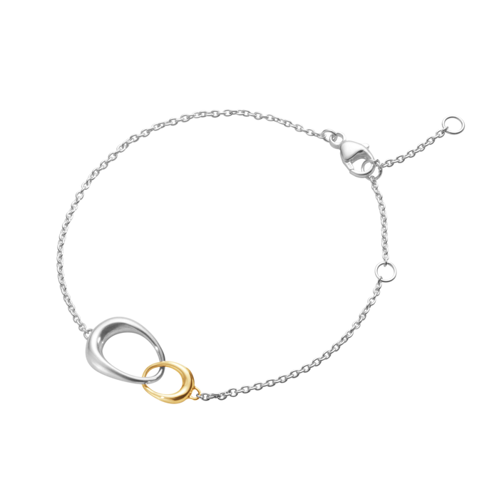 Georg Jensen Offspring Interlocking armbånd i 925 sterlingsølv og 18 karat guld