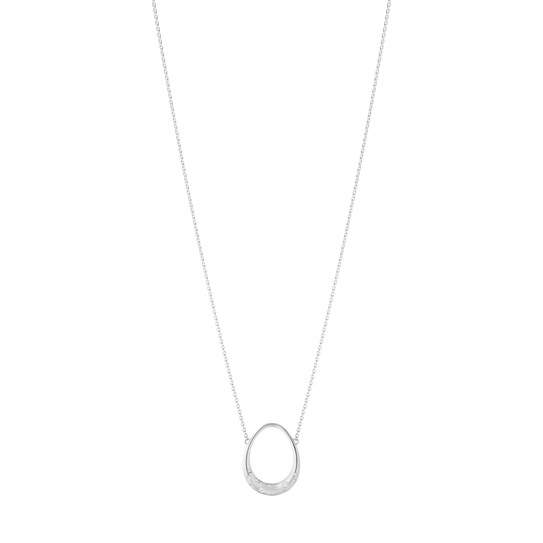 Georg Jensen Offspring lille vedhæng i rhodineret sterlingsølv med 0,04 ct diamanter
