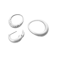 Georg Jensen Offspring medium øreringe i sterlingsølv med diamanter 0,08 ct