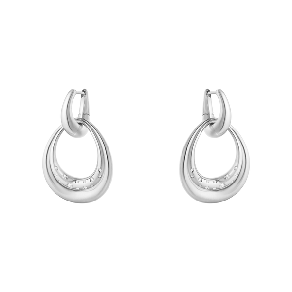 Georg Jensen Offspring medium øreringe med diamanter og vedhæng