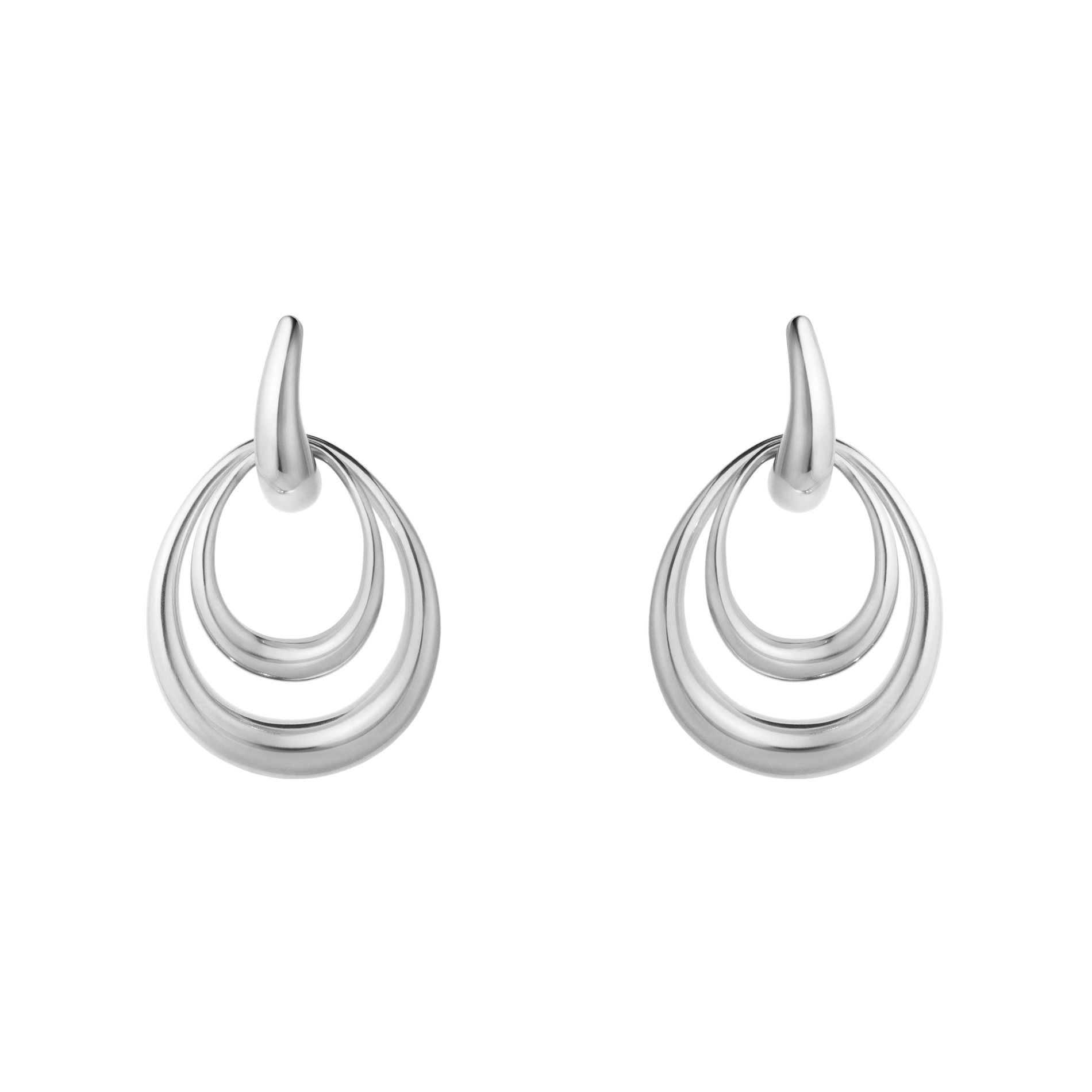 Frontvisning af Georg Jensen Offspring medium øreringe i 925 sterlingsølv