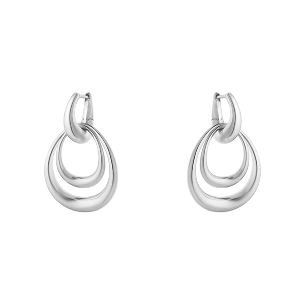 Georg Jensen Offspring medium øreringe i 925 sterlingsølv med begge aftagelige led