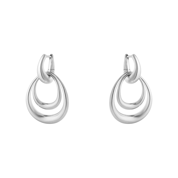 Georg Jensen Offspring medium øreringe i 925 sterlingsølv med tre organiske ringe