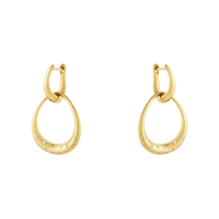 Georg Jensen Offspring øreringe i guld med diamantbesat ring