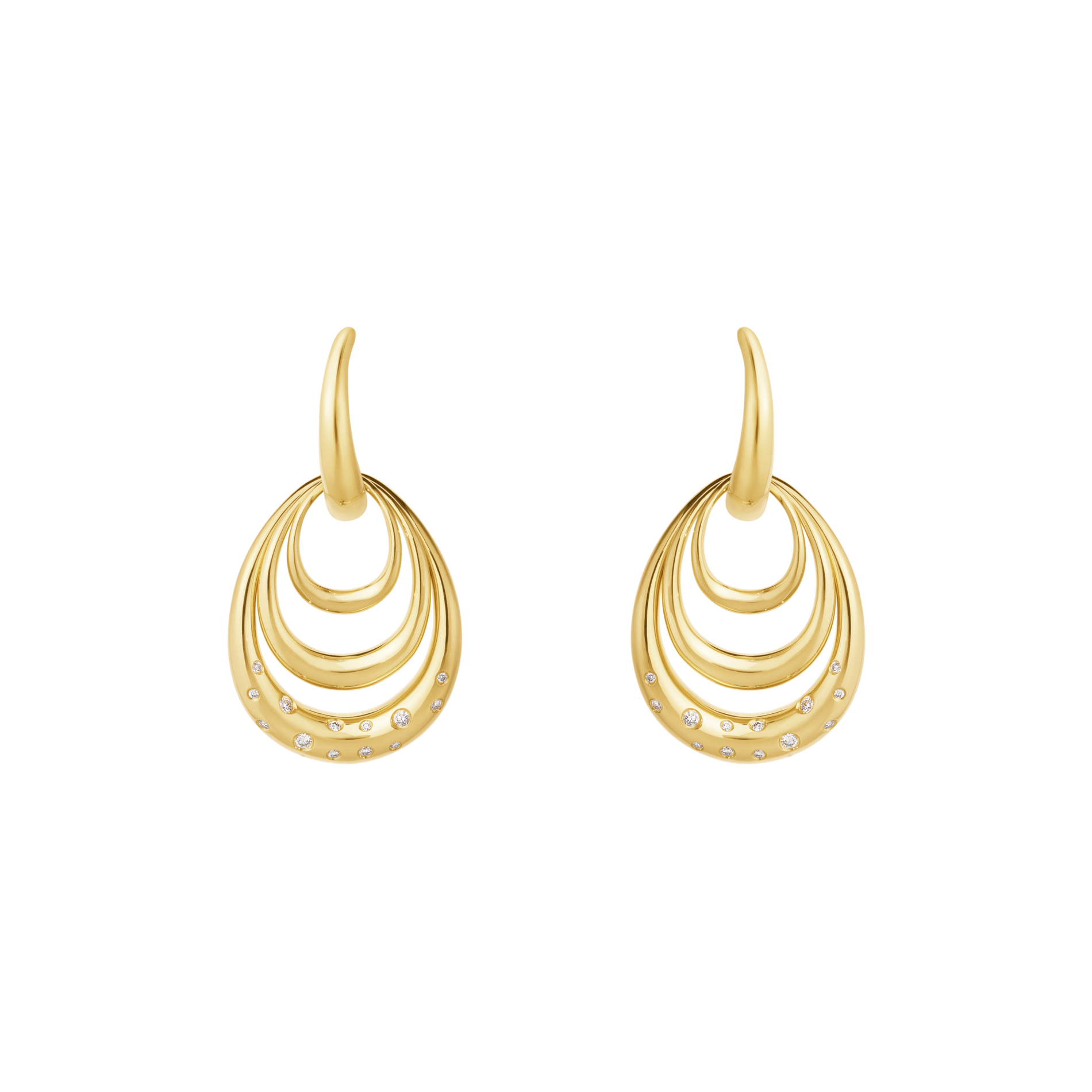 Georg Jensen Offspring øreringe i 18 karat guld med diamanter