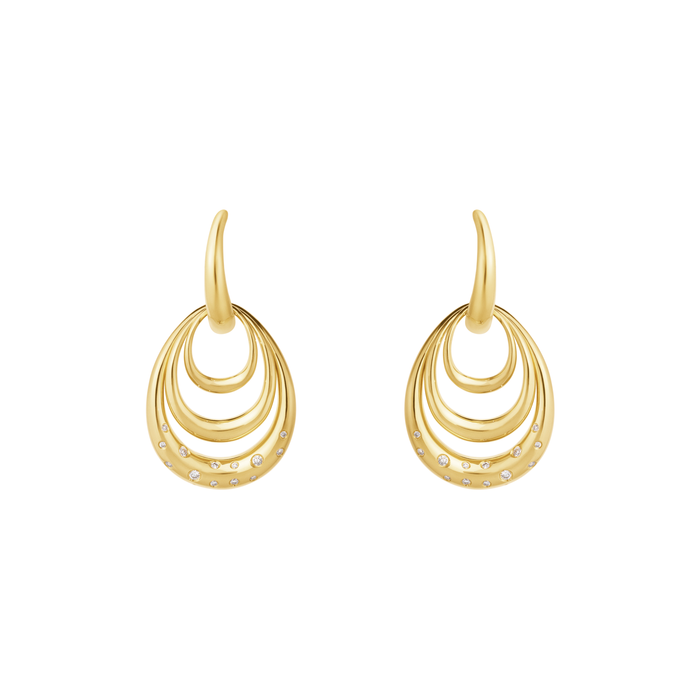Georg Jensen Offspring øreringe i 18 karat guld med diamanter
