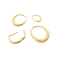 Georg Jensen Offspring øreringe i 18 karat guld med diamanter og aftagelige dele