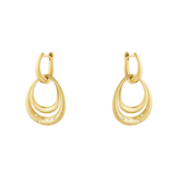 Georg Jensen Offspring øreringe i 18 kt. guld med aftagelige led og diamanter
