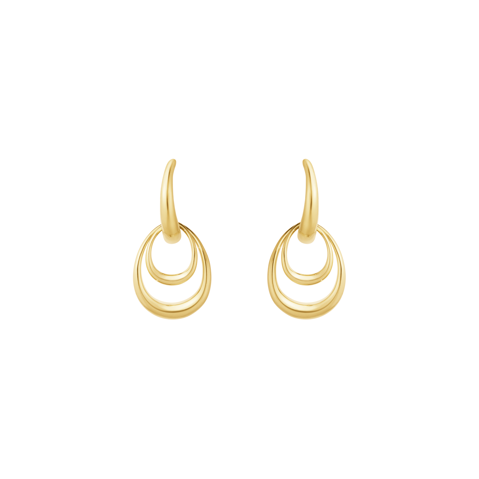 Detalje af Georg Jensen Offspring små øreringe i 18 karat guld