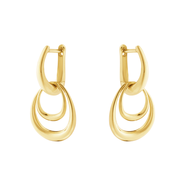 Georg Jensen Offspring små øreringe i guld med to vedhæng