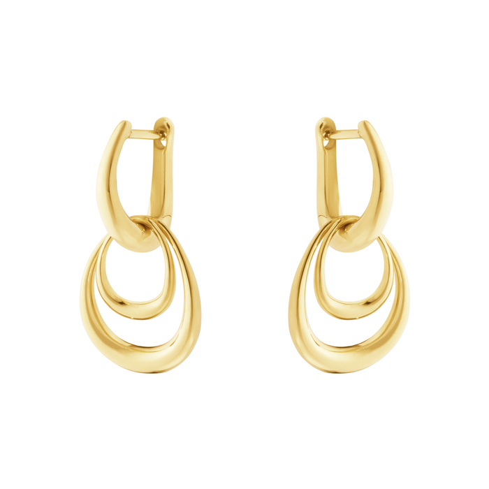 Georg Jensen Offspring små øreringe i 18 karat guld set forfra