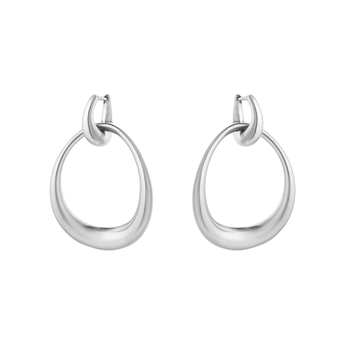 Georg Jensen Offspring store øreringe i sterlingsølv med aftagelig ring