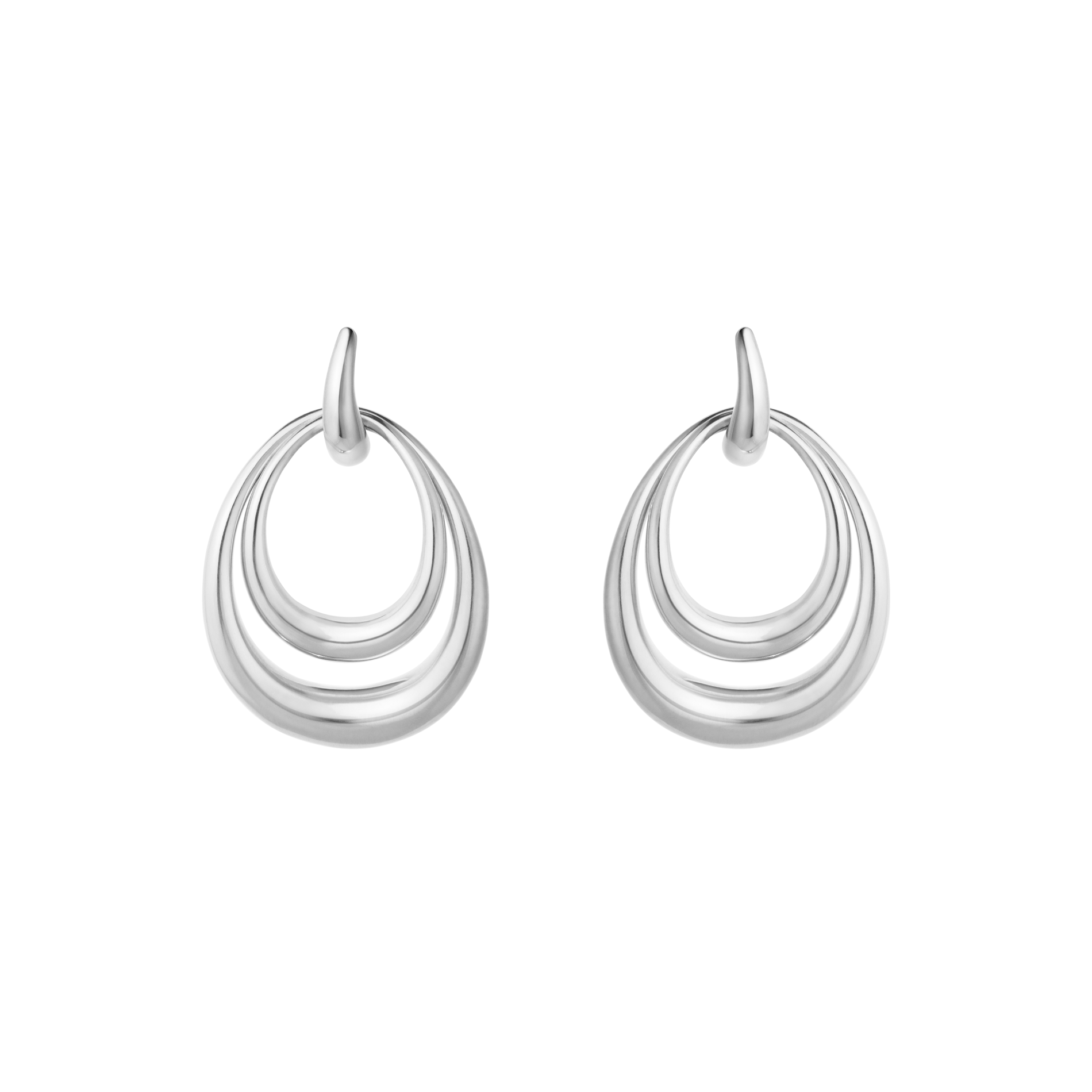 Frontvisning af Georg Jensen Offspring store øreringe i 925 sterlingsølv