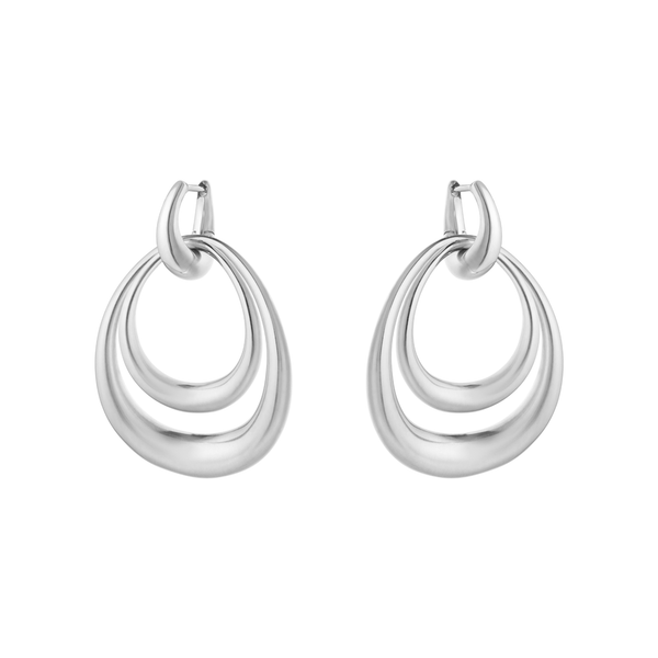 Georg Jensen Offspring store øreringe i sølv med to vedhæng