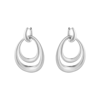Georg Jensen Offspring store øreringe i 925 sterlingsølv med tre organiske ringe