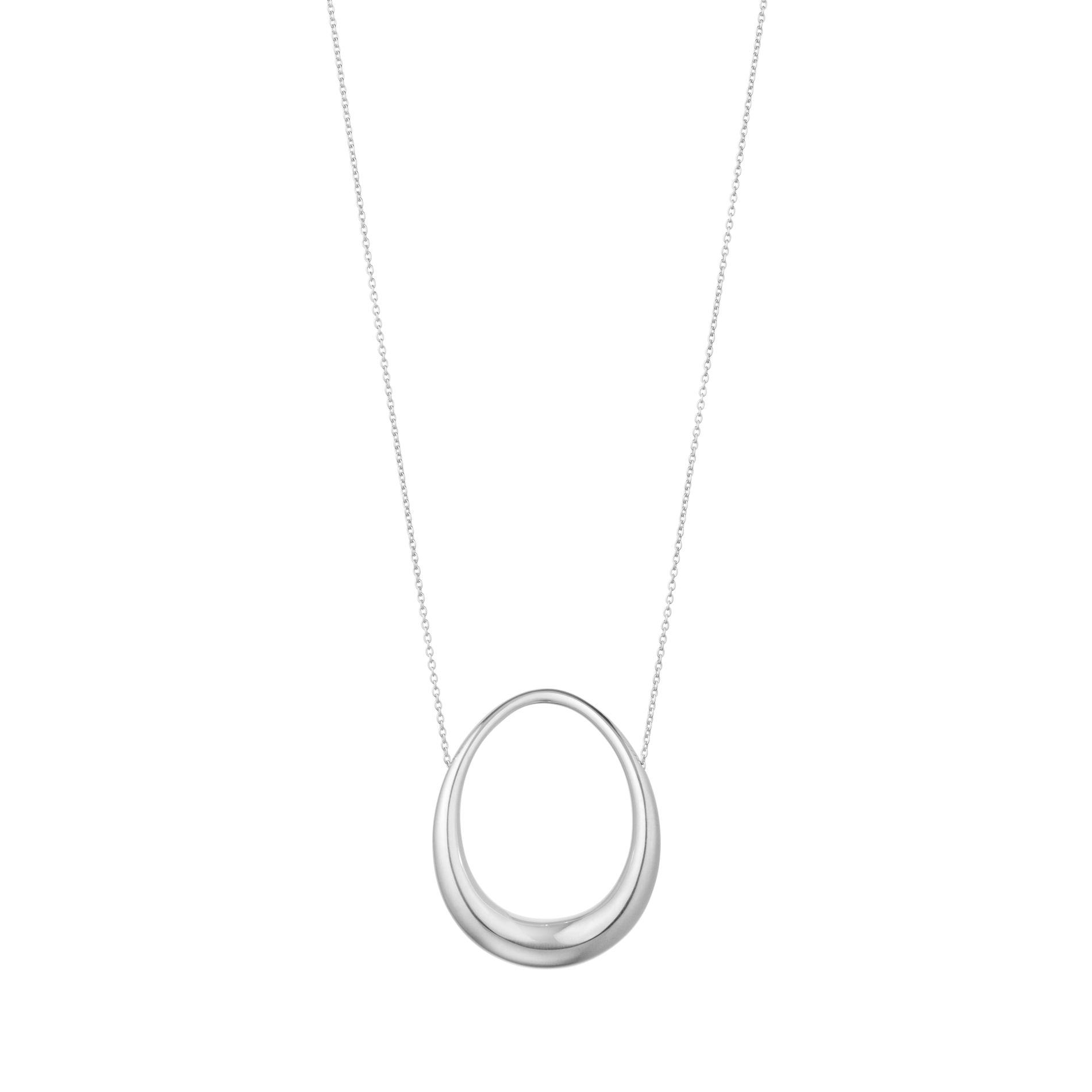 Georg Jensen Offspring stort vedhæng i sterlingsølv med langt kædedesign