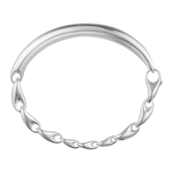 Georg Jensen Reflect armbånd i sterlingsølv med buet plade og led