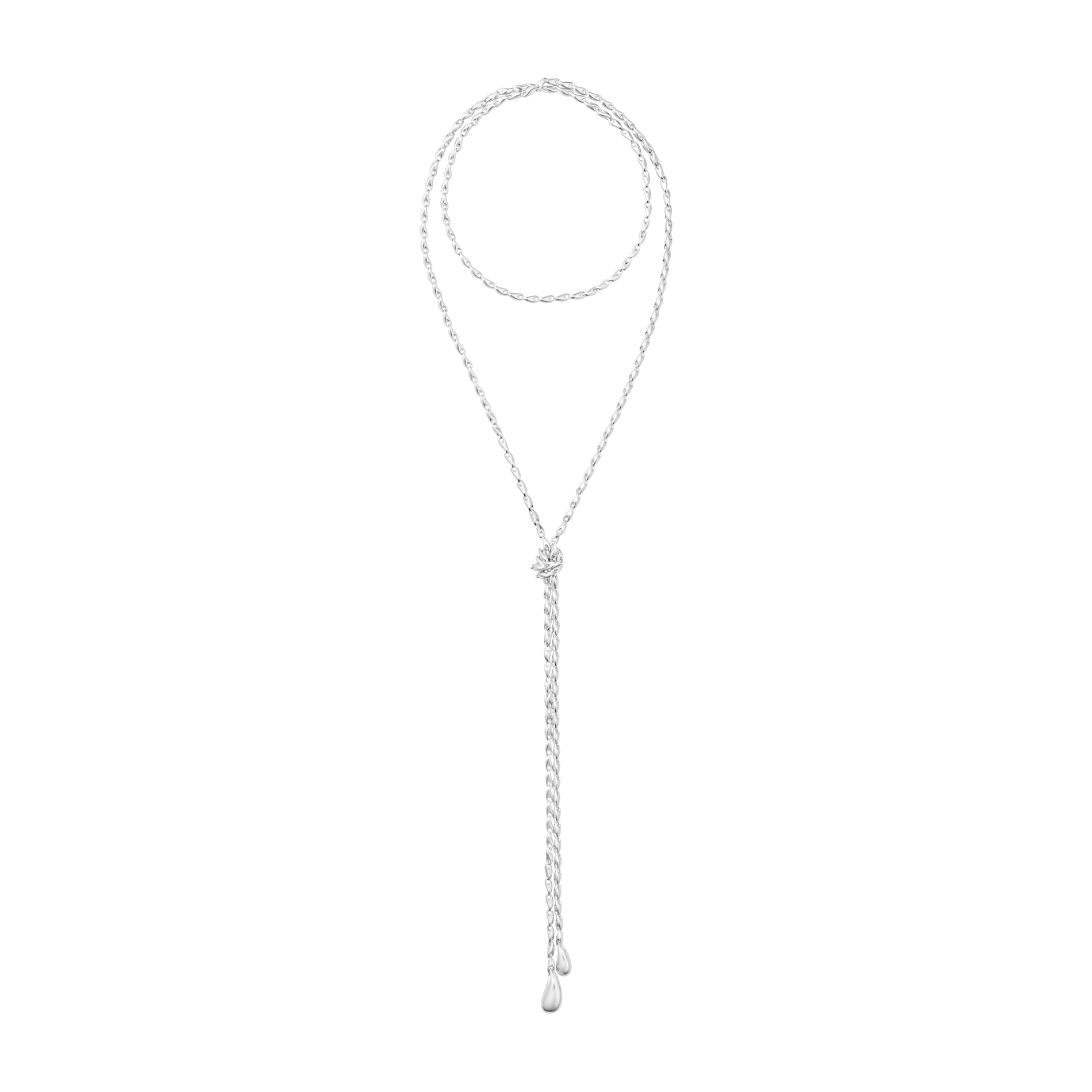 Lang Georg Jensen Reflect Lariat-halskæde i 925 sterlingsølv