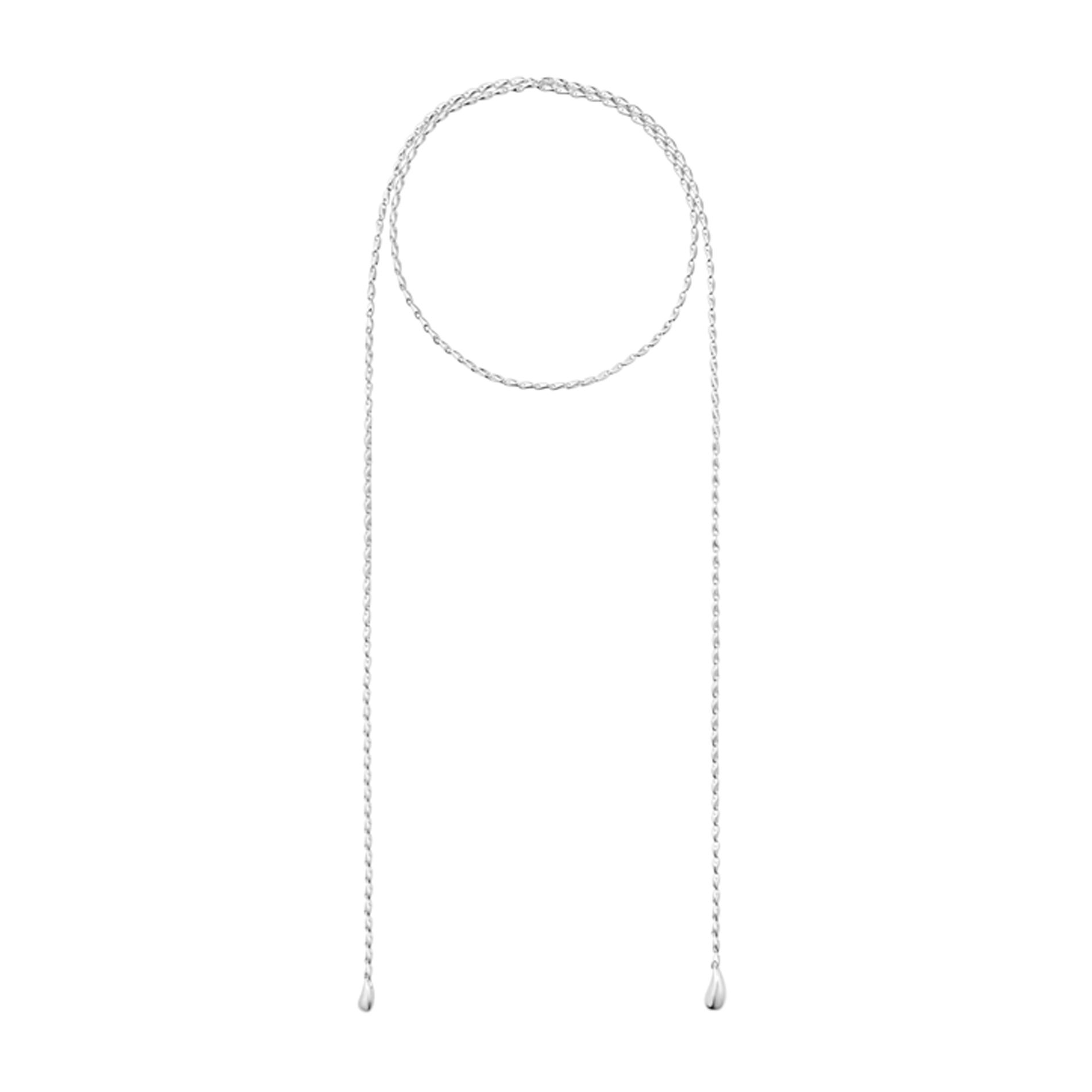 Georg Jensen Reflect Lariat-halskæde i 925 sterlingsølv vist i fuld længde
