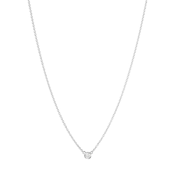 Georg Jensen Signature Diamonds halskæde i hvidguld med 0,05 ct diamant