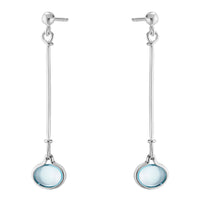 Georg Jensen Torun øreringe i sterlingsølv med blå cabochonslebet topas