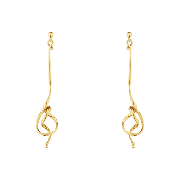 Georg Jensen Torun Forget-Me-Knot øreringe i 18 karat guld, 65 mm