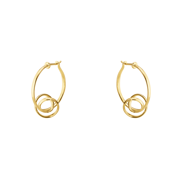 Georg Jensen Torun Forget-Me-Knot creoler i 18 karat gult guld