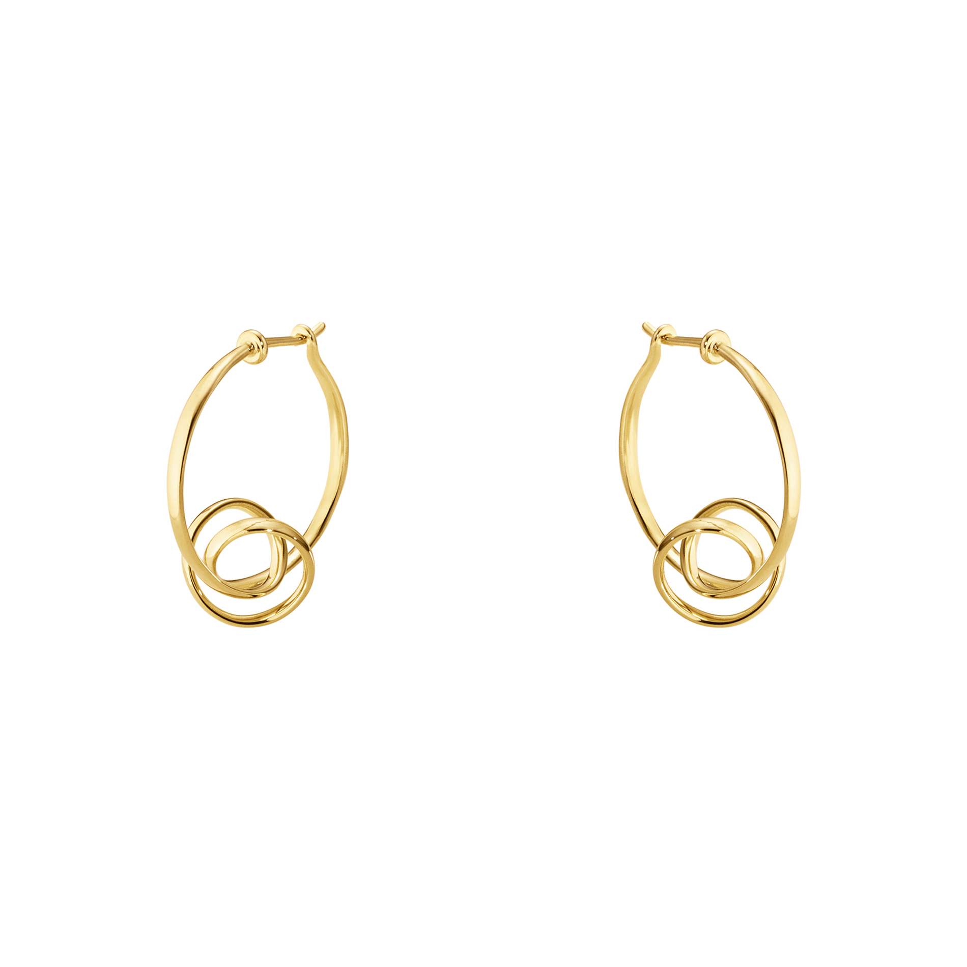Georg Jensen Torun øreringe i genanvendt 18 karat guld med sammenflettede ringe