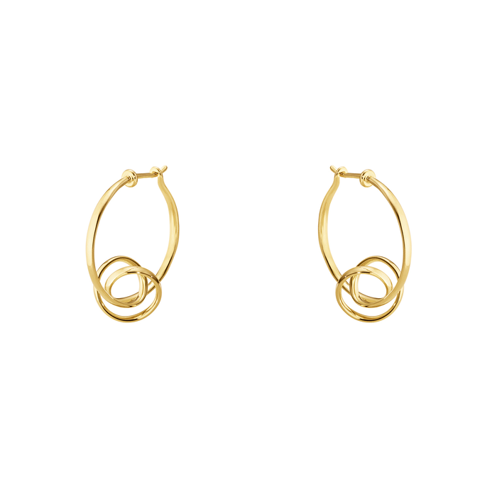 Georg Jensen Torun øreringe i genanvendt 18 karat guld med sammenflettede ringe