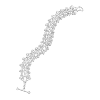 Georg Jensen Weft armbånd i sølv med dobbelte vævede led set fra vinkel