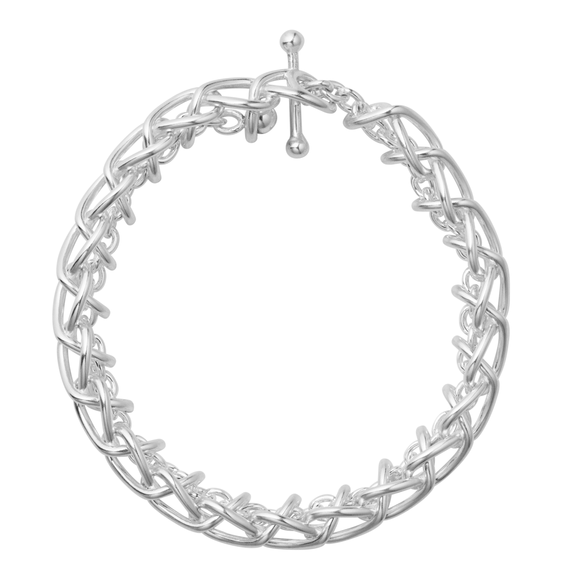 Georg Jensen Weft armbånd i sterlingsølv med vævede enkelt led