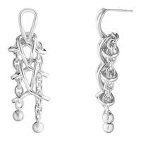 Georg Jensen Weft sølvøreringe med dobbelte organiske former