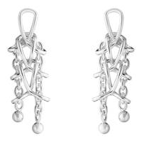 Georg Jensen Weft dobbelte øreringe i sterlingsølv med kædedetaljer