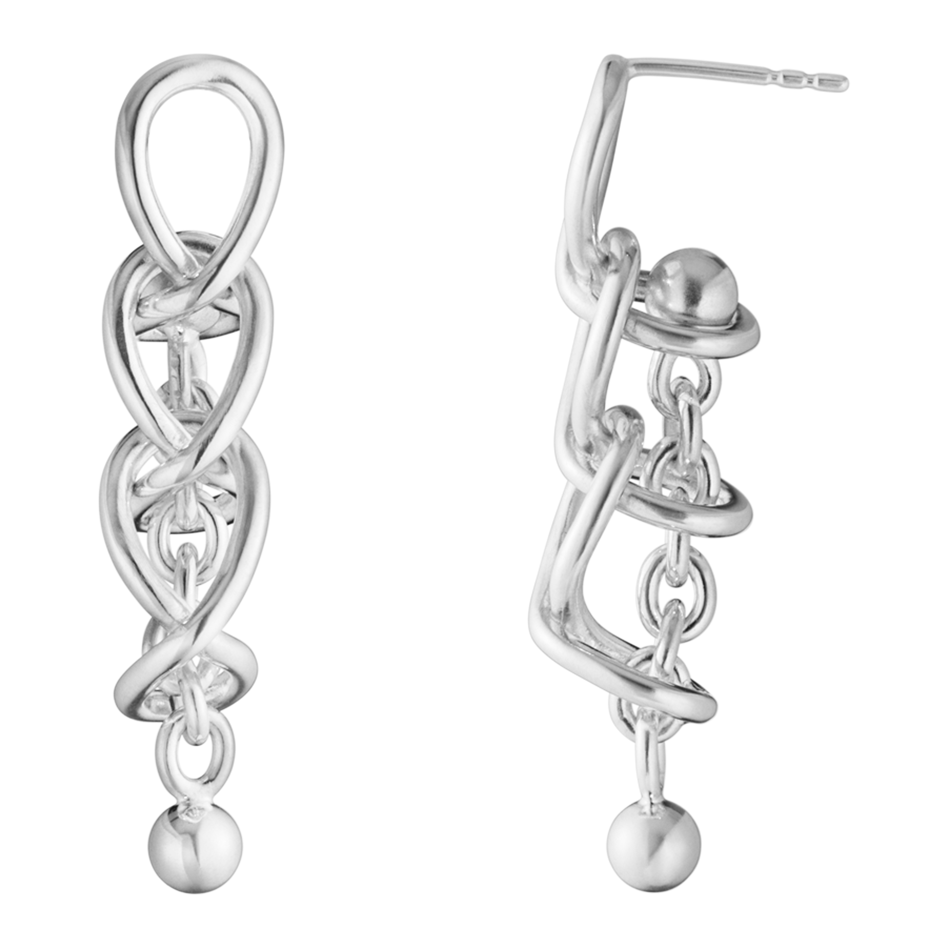 Georg Jensen Weft øreringe i sølv med organiske former