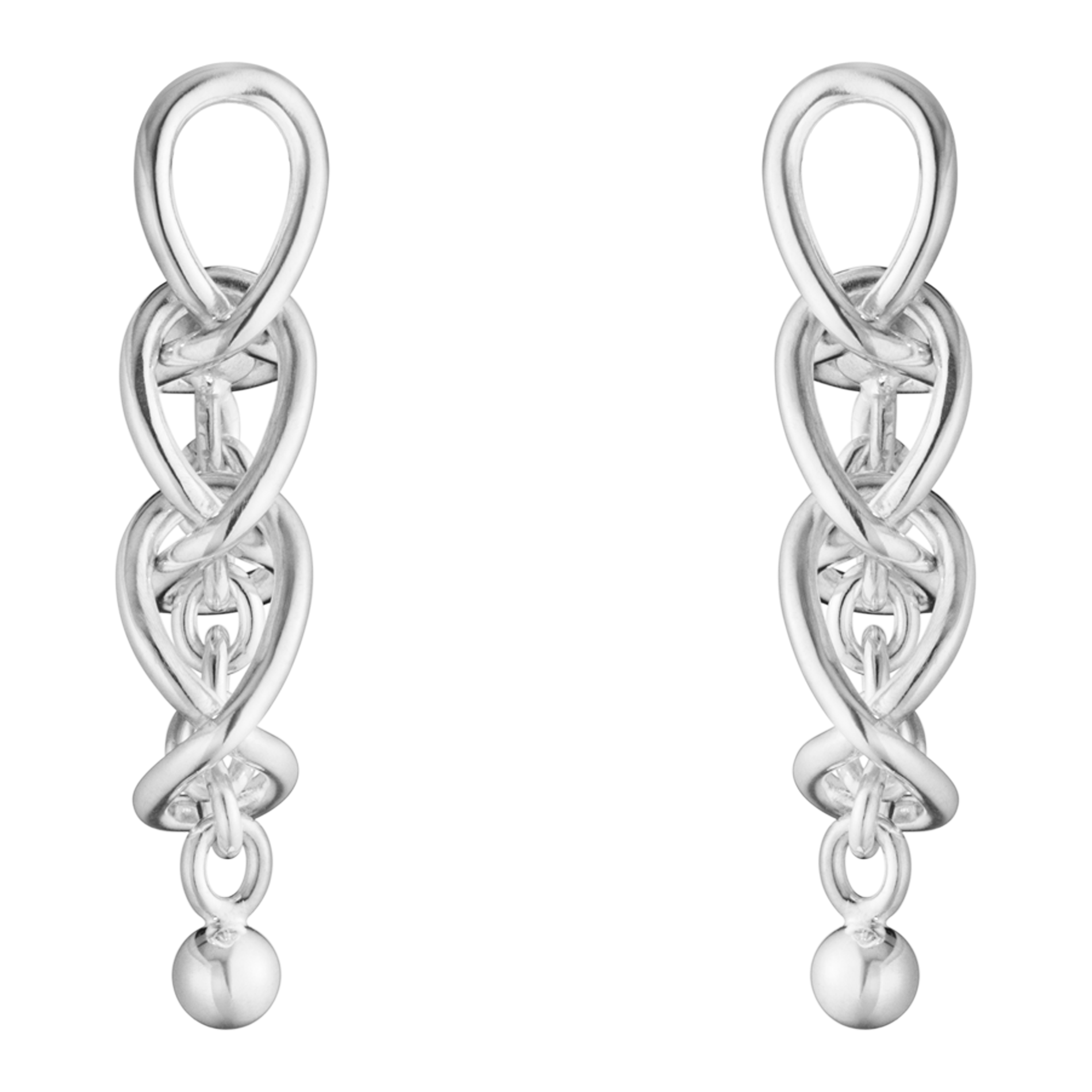 Georg Jensen Weft sølvøreringe med blankpoleret finish