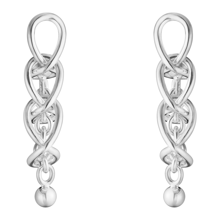 Georg Jensen Weft sølvøreringe med blankpoleret finish