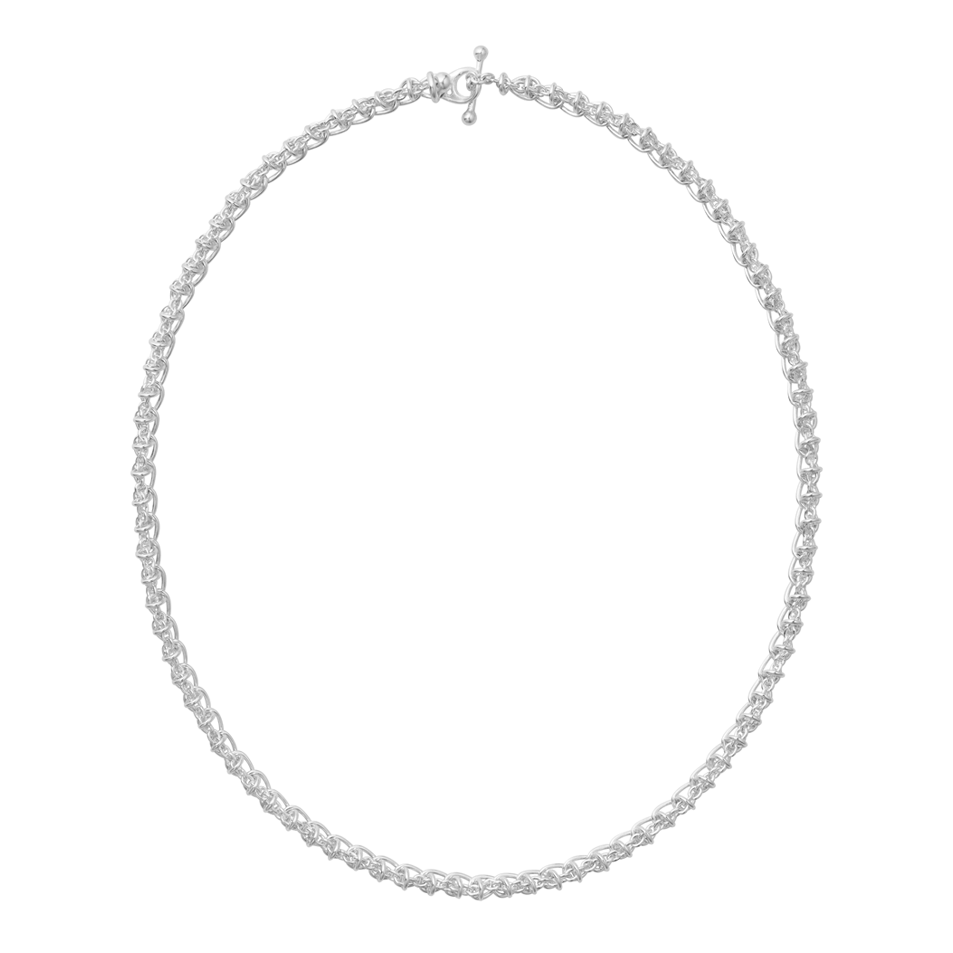 Georg Jensen Weft tynd halskæde i sterlingsølv med vævet struktur