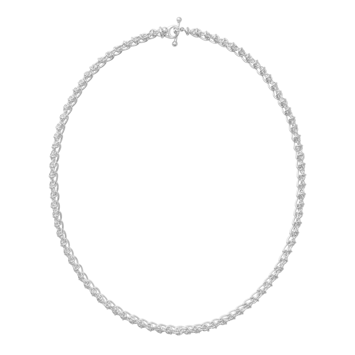Georg Jensen Weft tynd halskæde i sterlingsølv med vævet struktur