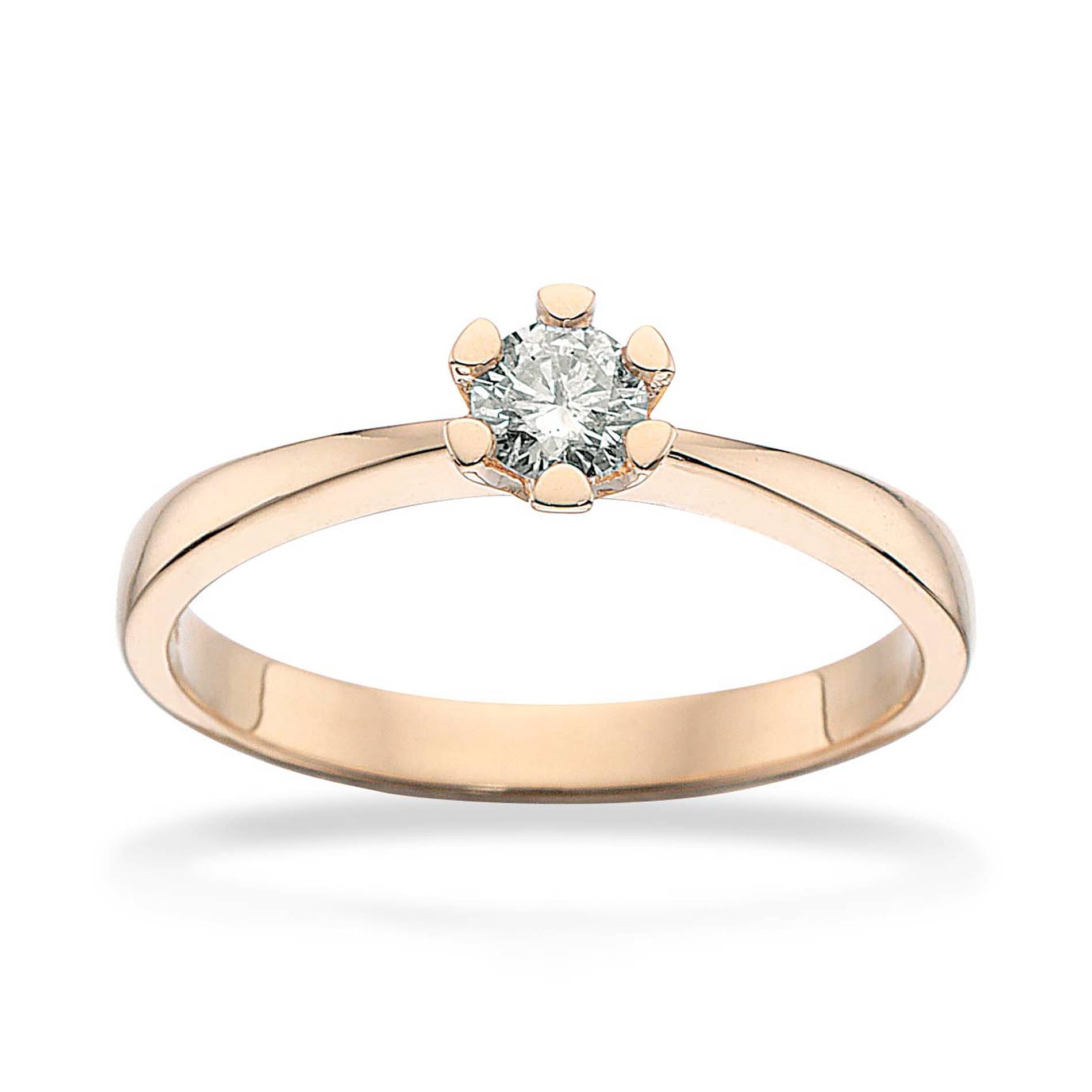 Solitaire diamantring i 8 karat guld med 0,20 carat diamant