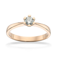 Solitaire diamantring i 8 karat guld med 0,20 carat diamant