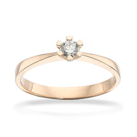 Solitaire diamantring med 0,15 carat i 14 karat guld