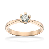 Solitaire diamantring i 14 karat guld med 0,30 carat diamant