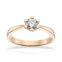 Solitaire diamantring i 14 karat guld med 0,40 carat diamant