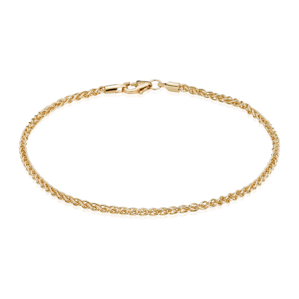 Hvede armbånd i guld med ensartet og struktureret kæde