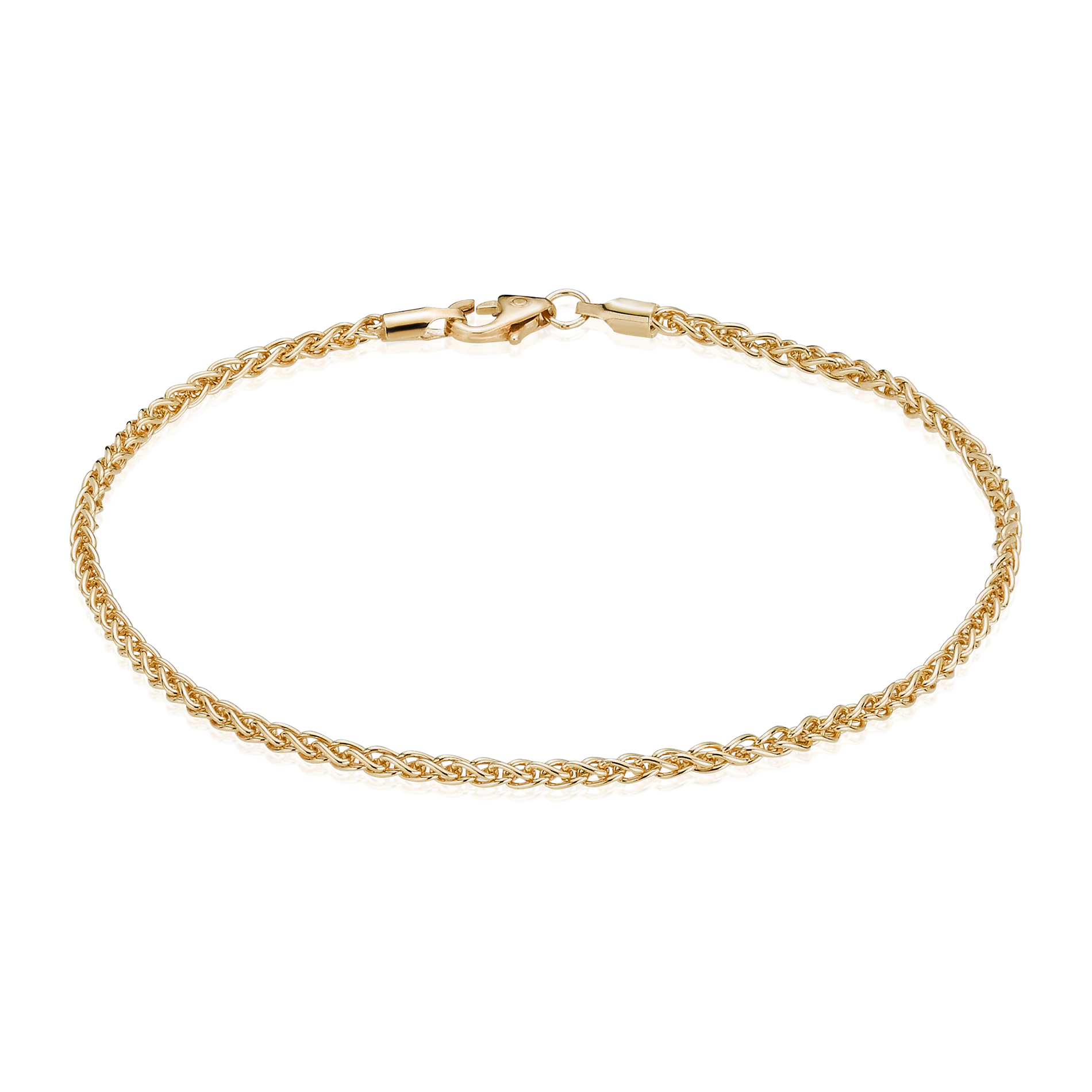 Hvede armbånd i guld med ensartet og struktureret kæde