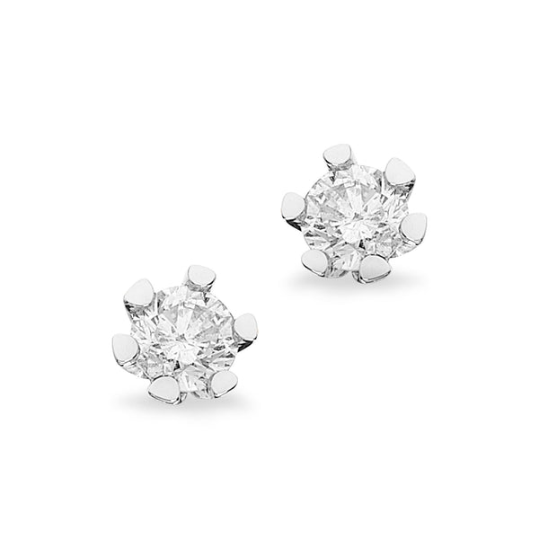 Solitaire diamantørestikker i hvidguld med 0,30 carat diamanter